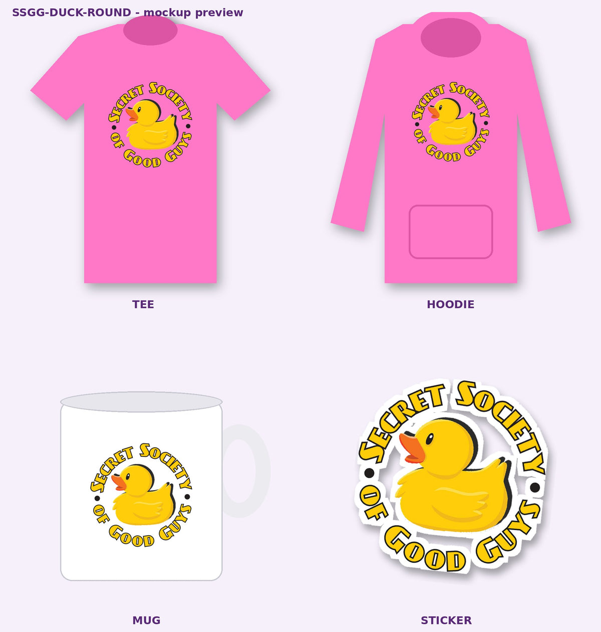 ssgg duck round mockups