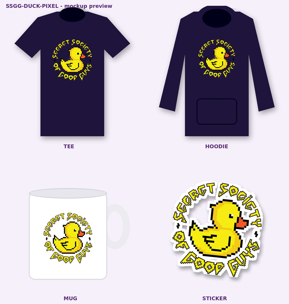 ssgg duck pixel mockups