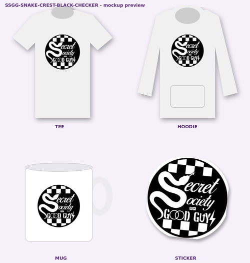 ssgg snake crest black checker mockups