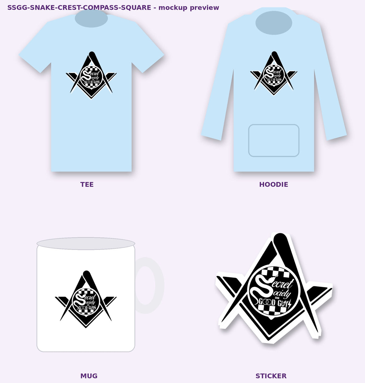 ssgg snake crest compass square mockups
