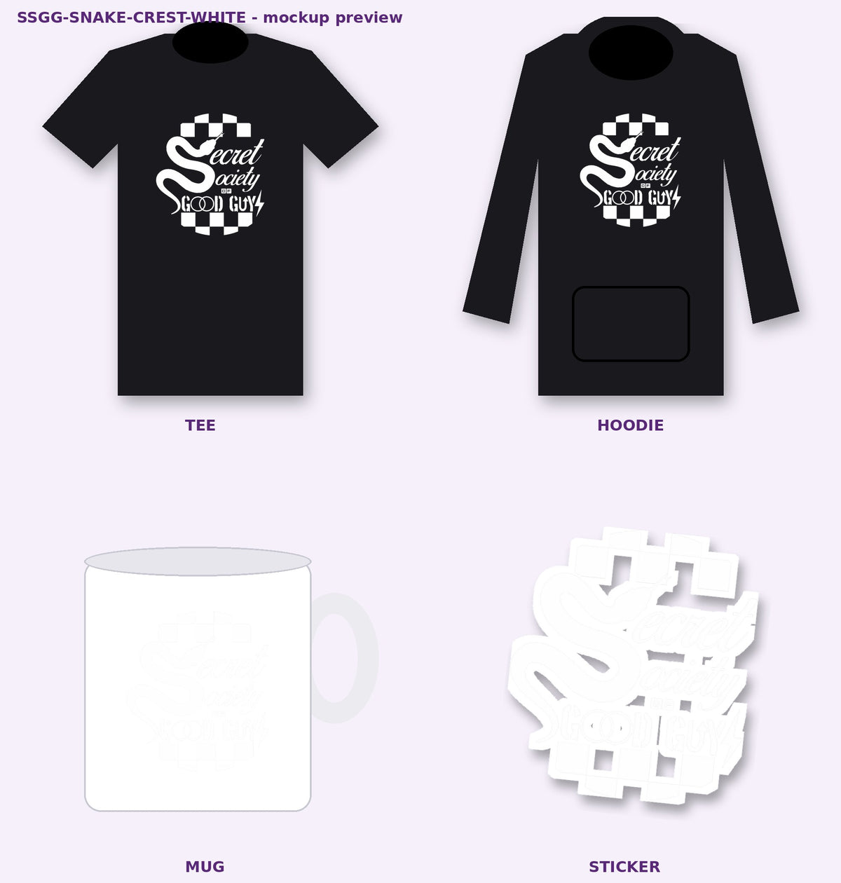ssgg snake crest white mockups